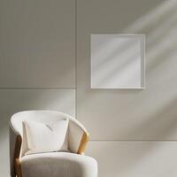 Empty framed canvas for mockups and art illustrations photo