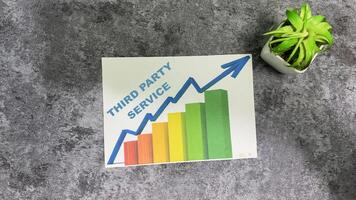 Concept of Third party service write on sticky notes isolated on Wooden Table. photo