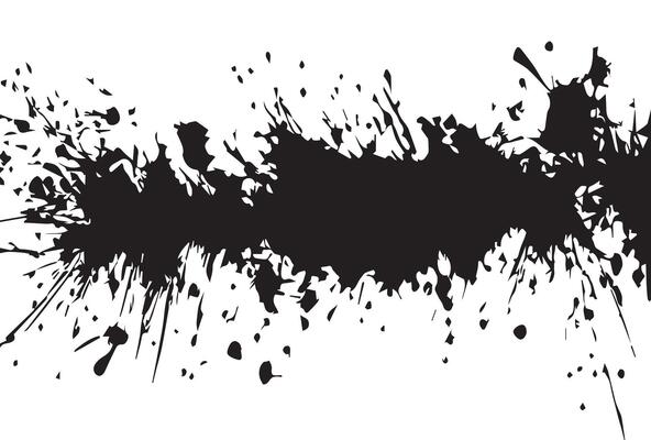 Black and white Grunge Distressed Paint Splash Background texture.
