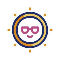 a smiling face with glasses and sunglasses vector