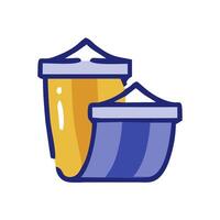 a blue and yellow container with a lid vector