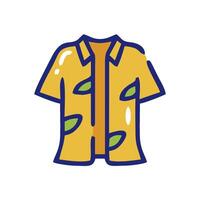 a yellow shirt with leaves on it vector