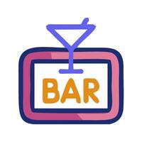 bar icon with drink and glass on a white background vector