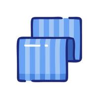 a blue towel with a blue stripe on it vector