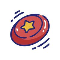 a red frisbee with a star on it vector
