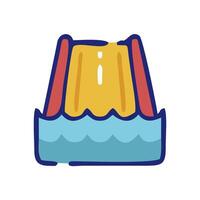 a cartoon water slide with a yellow and blue water vector
