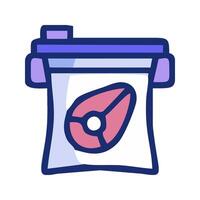 a bag of meat in a container with a red heart vector