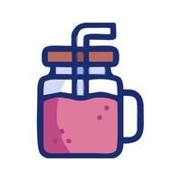 a jar with a drink and straw in it vector