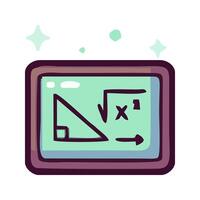 a tablet computer with a math equation on it vector