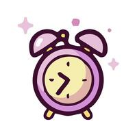 an alarm clock with a purple background vector