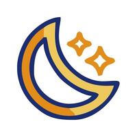 a crescent with stars on it vector