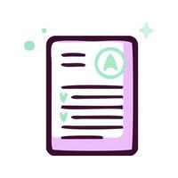 a document with a check mark on it vector