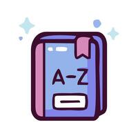 a book with the letter a and a star on it vector
