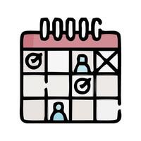 a calendar with people on it vector