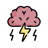 brain lightning illustration design vector