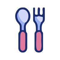 two forks and spoon icon on white background vector