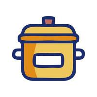 a yellow pot with a lid on it vector