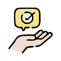 hand with check mark icon illustration design vector