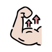 a cartoon illustration of a man's arm with a fist vector