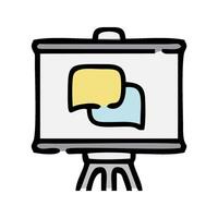 a whiteboard with a speech bubble on it vector