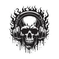 Skull depicted in a vintage style vector