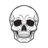 Skull rendered in a classic vintage style vector