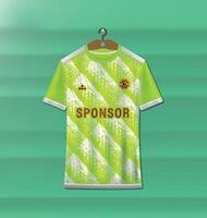 Sports uniform jersey design with light green abstract pattern vector