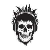 Skull in a vintage style design vector