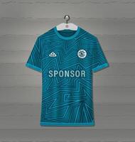 Football jersey design for sublimation printing with a blue background pattern vector