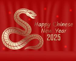 Chinese new year of the snake 2025, banner with zodiac sign vector