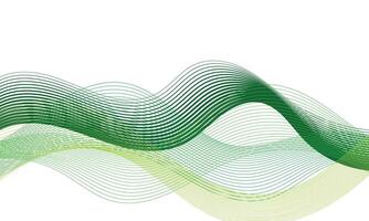 Abstract smooth green lines wave background vector