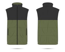 Modern vest mockup front and back view vector