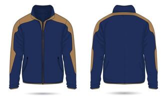 Modern zipper jacket mockup front and back view vector