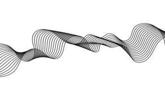 Black and white background abstract wavy curved lines vector