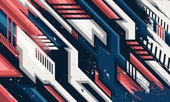 Abstract futuristic geometric lines background with grunge brush strokes vector