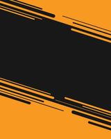 Black and orange background with flowing abstract geometric lines vector