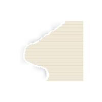sheet of yellow striped paper with a torn edge on the left, for scrapbooking, notes, stickers, decoration, background. a sheet in a ruler vector