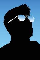 Silhouette with Aviators vector
