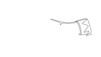 Animated self drawing of continuous line draw of business man or woman hand gesture drawn straight zig zag line. Write long zigzag streak with pen on notepad concept. Full length single line animation video