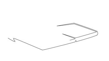Animated self drawing of continuous line draw hand gesture of student college writing on paper at open book. Business project to do list. Knowledge or education concept. Full length one line animation video