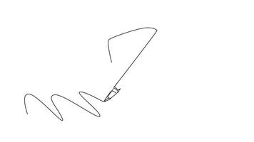 Animated self drawing of continuous line draw of business man or woman hand gesture drawn straight zig zag line. Write long zigzag streak with pen on notepad concept. Full length single line animation video