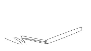 Animated self drawing of continuous line draw student school or collage hand gesture writing on an open note book to write business draft. Write business diary concept. Full length one line animation video