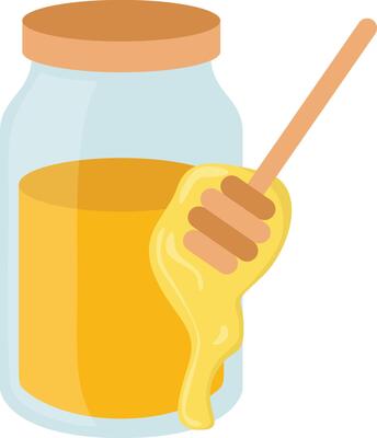 Honey jar and the spoon Illustration