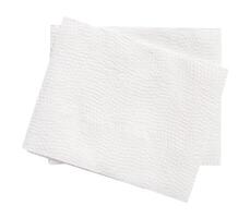 Top view of two folded white tissue paper in stack isolated on white background with clipping path photo