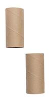 Top view set of brown tissue paper cores isolated on white background with clipping path photo