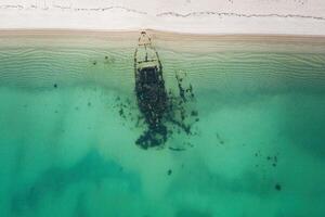 Top view of a beautiful tropical beach photo
