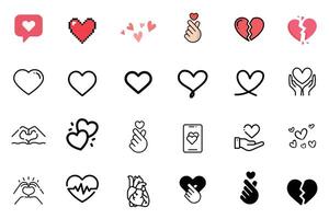 Hearts icon set vector