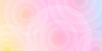 Banner trendy geometric minimalistic background. Pastel rainbow colorful gradation with transparent circle elements. illustration. vector