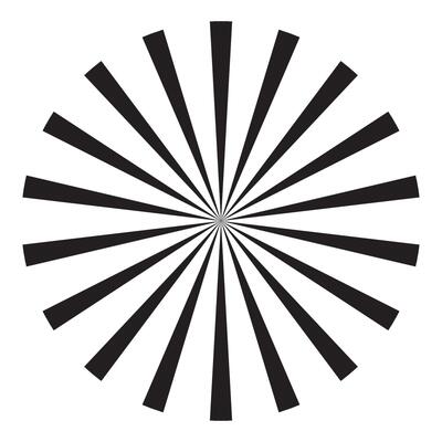 A black and white image of a sunburst