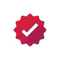A red check mark on a white background vector